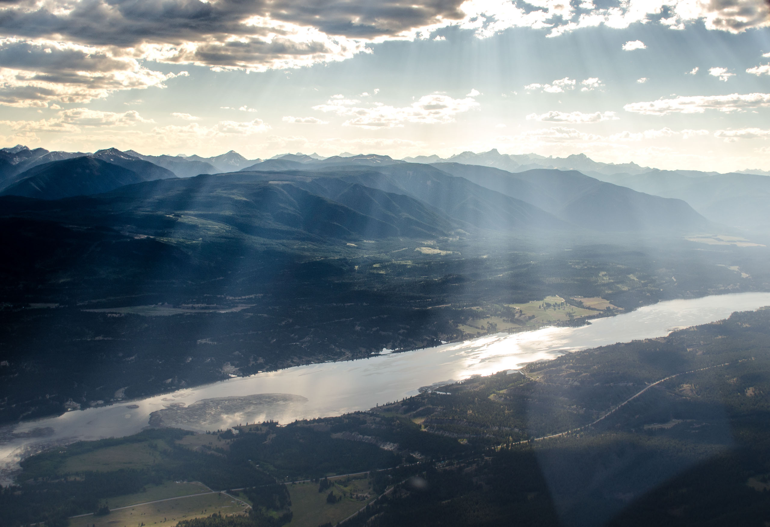 Sailplane high above the mountains near Invermere